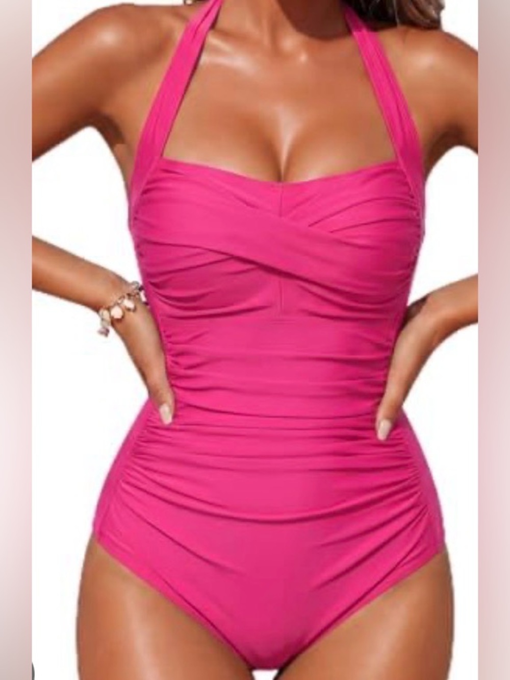 Jantzen hot pink slimming one piece swimsuit size 12